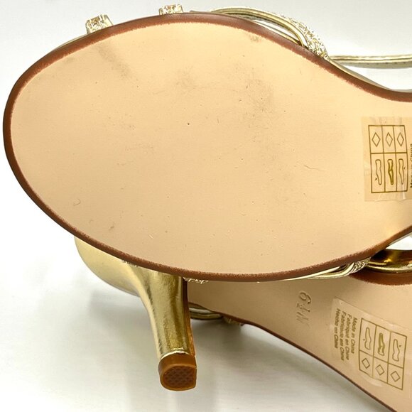 Touch‎ Ups Womens Size 6.5 Fran Gold Strappy Dress Sandals Heels Shoes - Picture 9 of 13